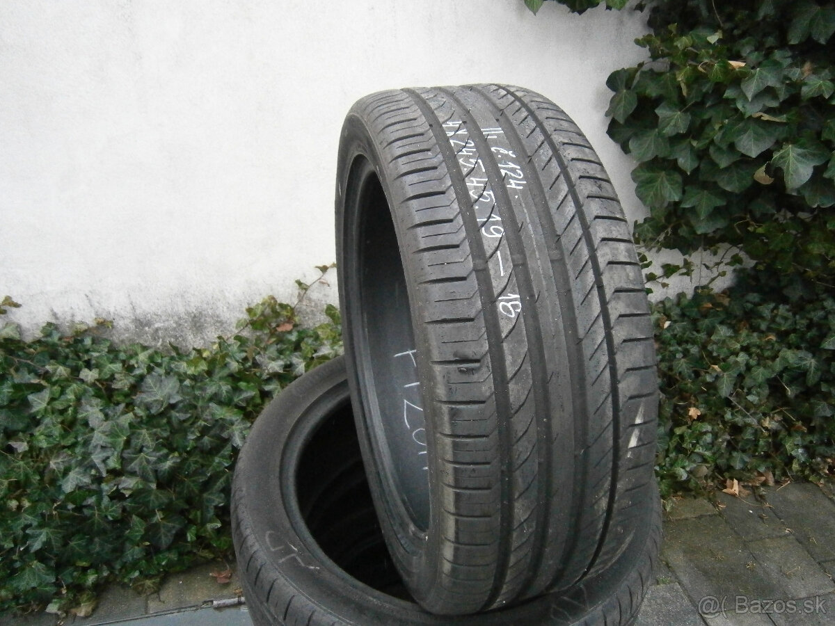 Predám 4x letné pneu Continental 245/45 R19 102YXL