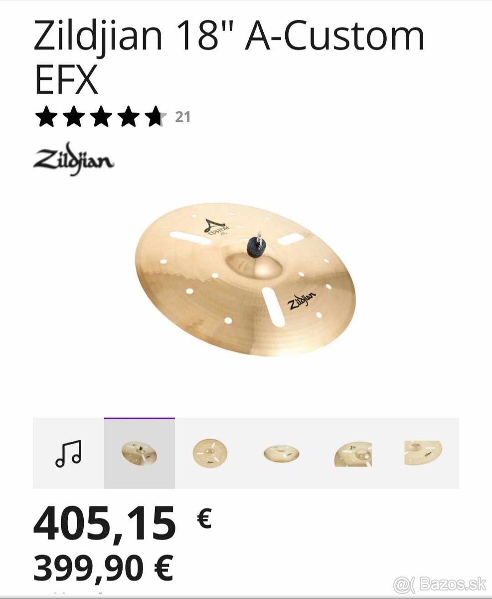 Predám  Zildjian 18" A-Custom EFX