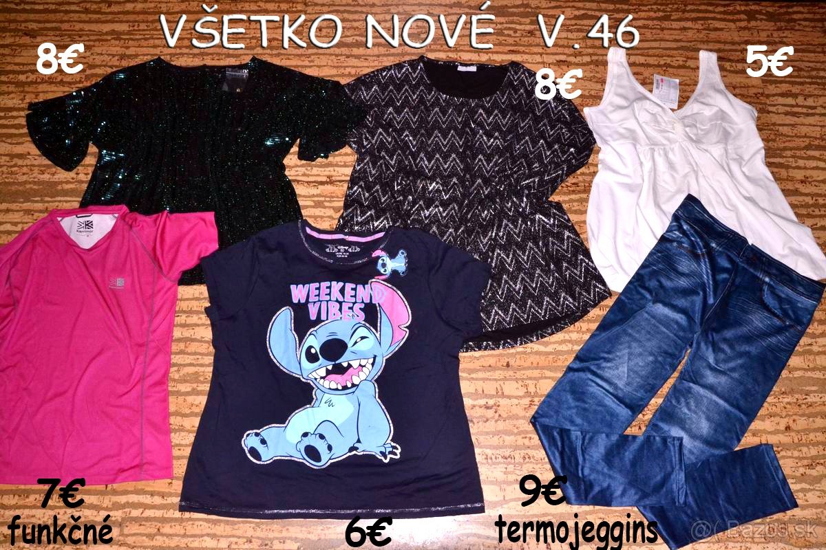 NOVÉ dámske oblečenie veľkost 46 - blúzka, legíny, jeggings