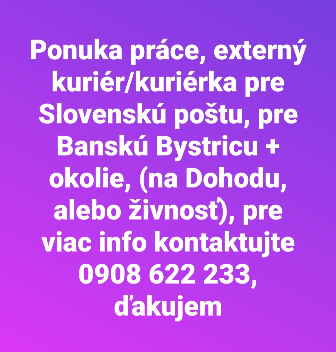 Externý kuriér/kuriérka pre Slov.poštu