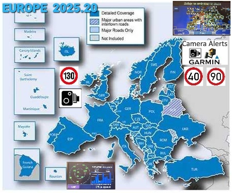 Garmin aktualizácie máp 2025.20 a radarov .