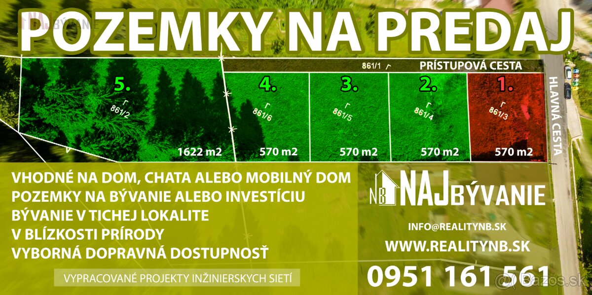 PREDAJ: STAVEBNÉ POZEMKY + IS, KOMJATNÁ