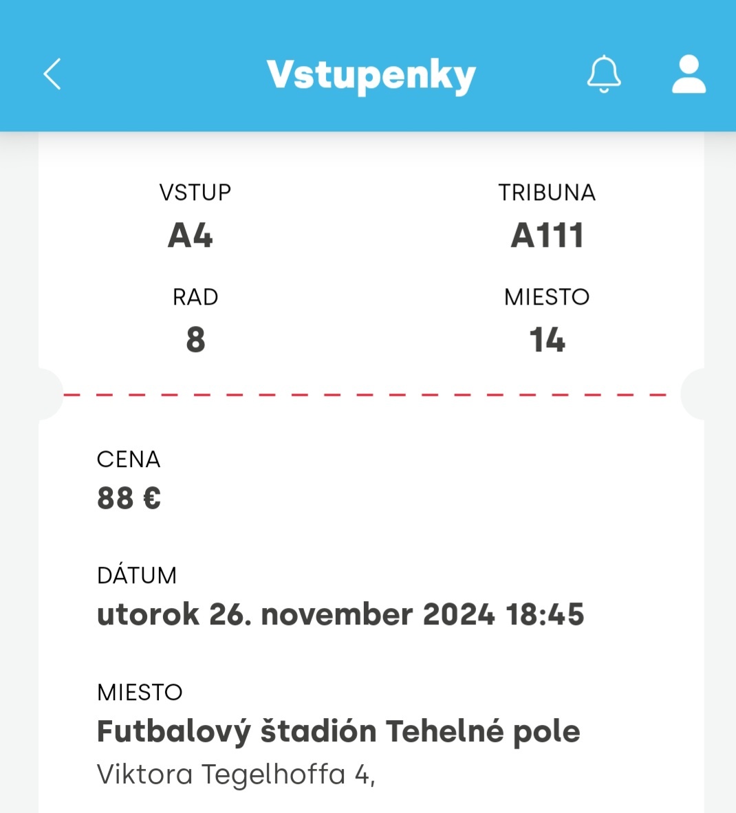 ŠK Slovan Bratislava vs AC Milano vstupenka