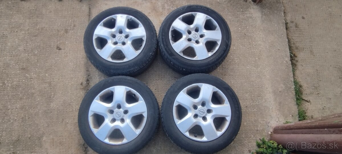 Plechové disky Opel + puklice + letné gumy 205/55 R16