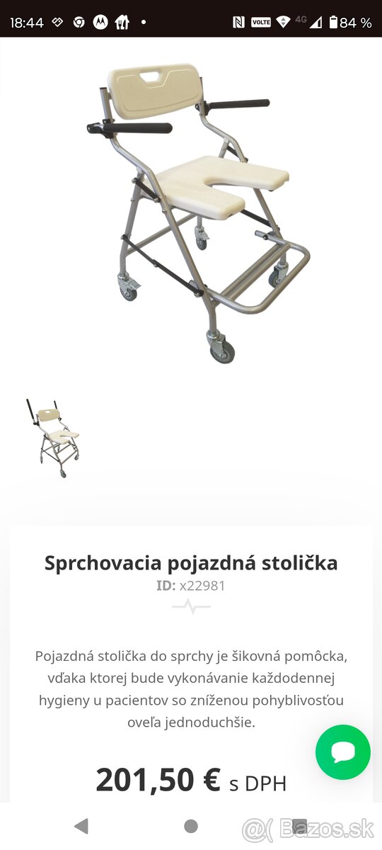 Sprchovacia stolička mobilná