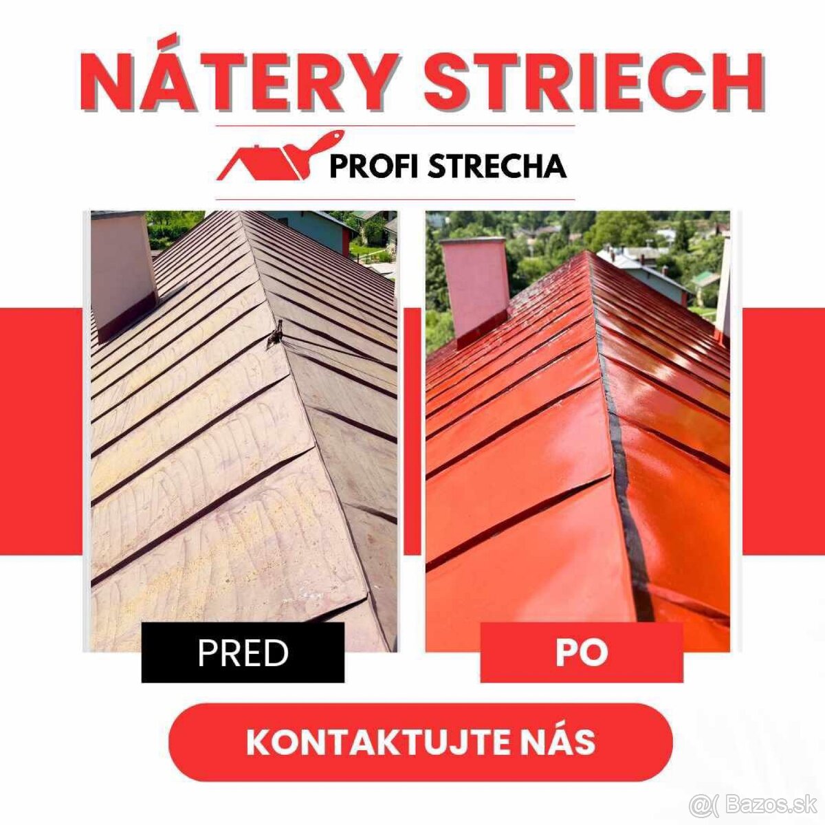 Nátery Striech maľovanie všetkých tipov striech