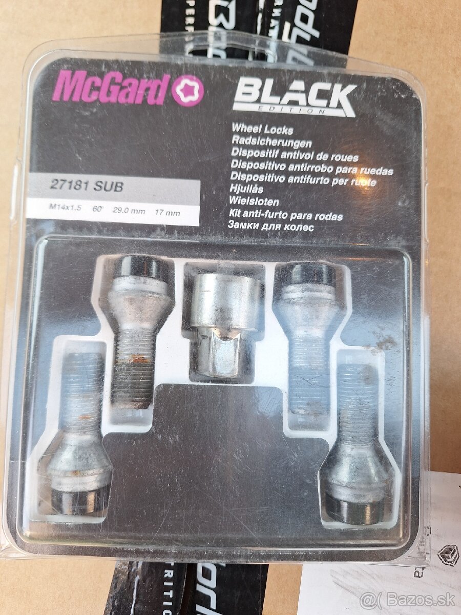 Bezpečnostné šróby McGard M14x1,5x29mm 60° BLACK EDITION
