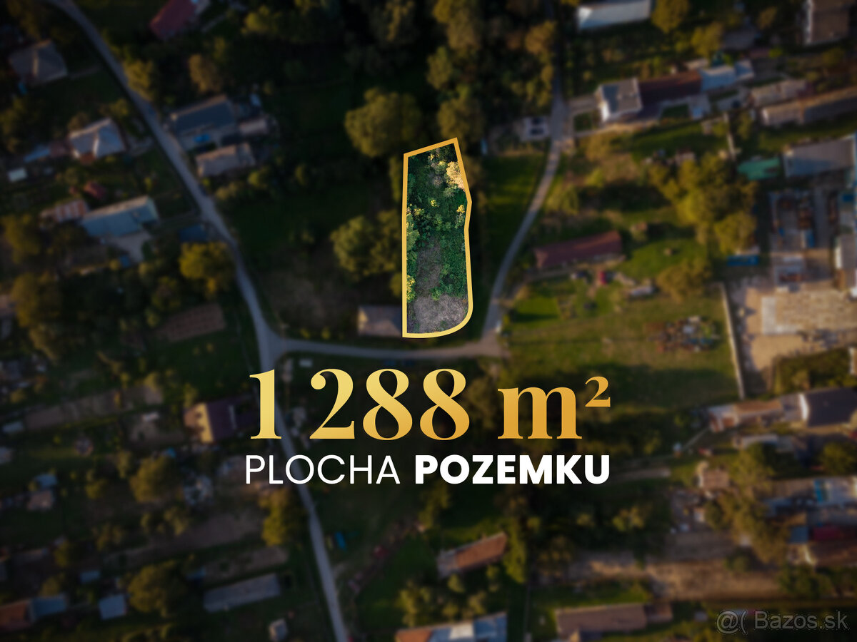 Slnečný a rovinatý pozemok | 1288 m² | Žarnov