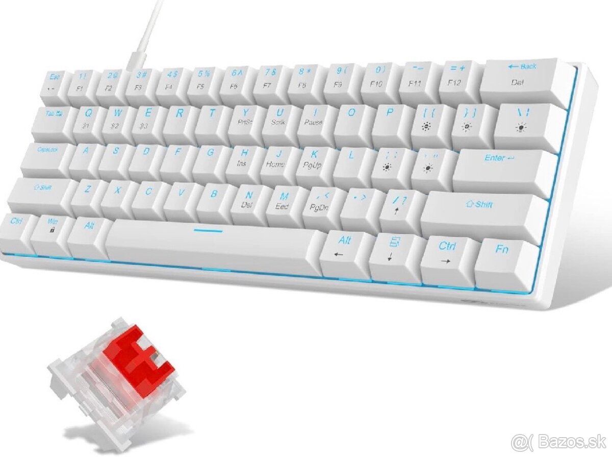 Mechanicka klavesnica MageGee STAR61-W ( Red switch)