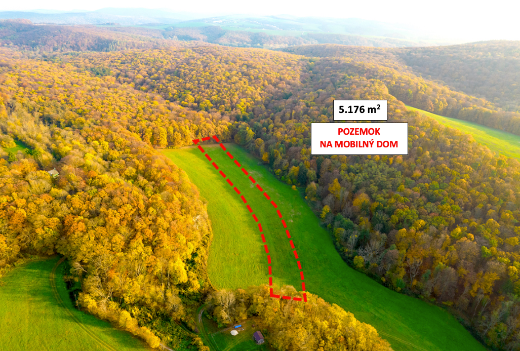 Podbranč –POZEMOK 5.200 m2 na MOBILNÝ DOM pod lesom