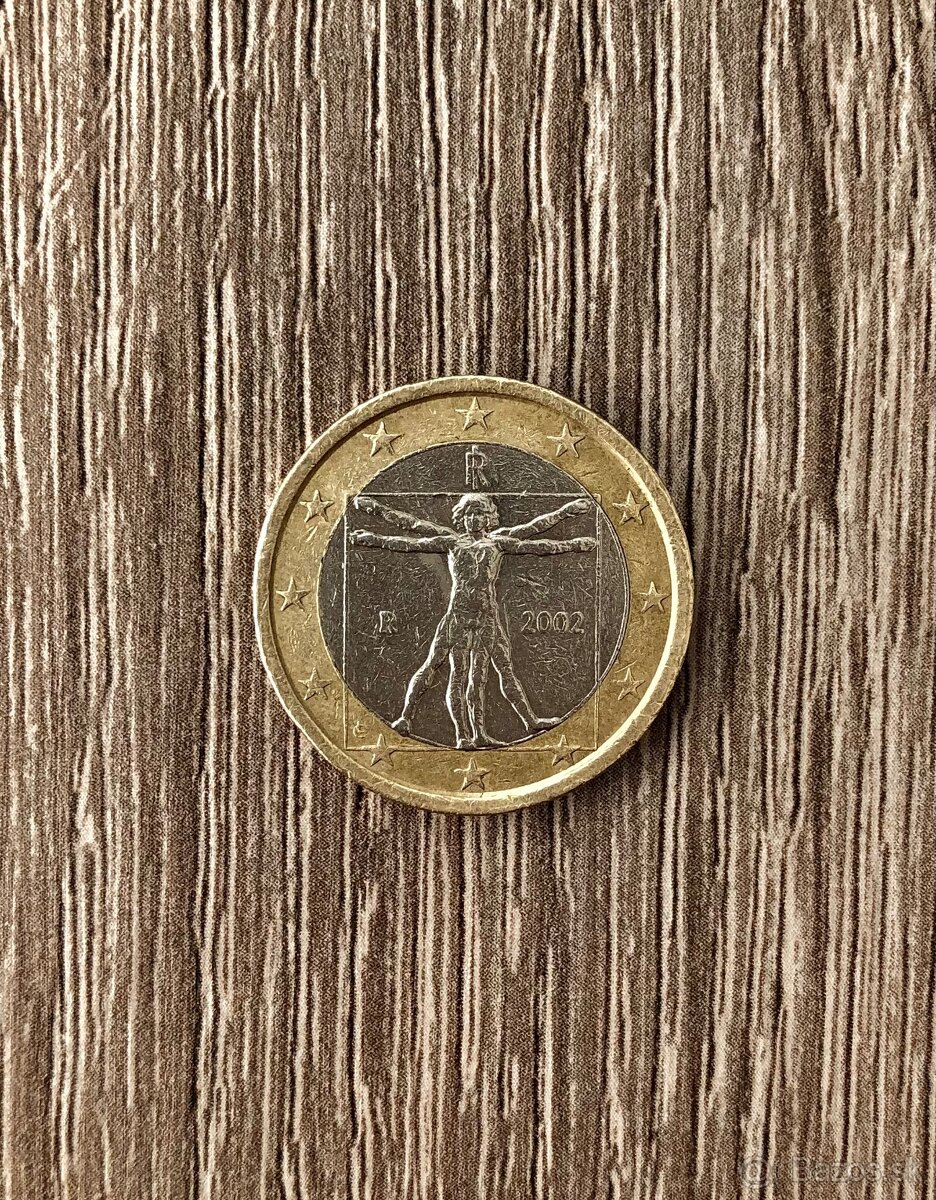 Vzácna chyborazba 1 Euro rok. 2002 Leonardo da Vinci