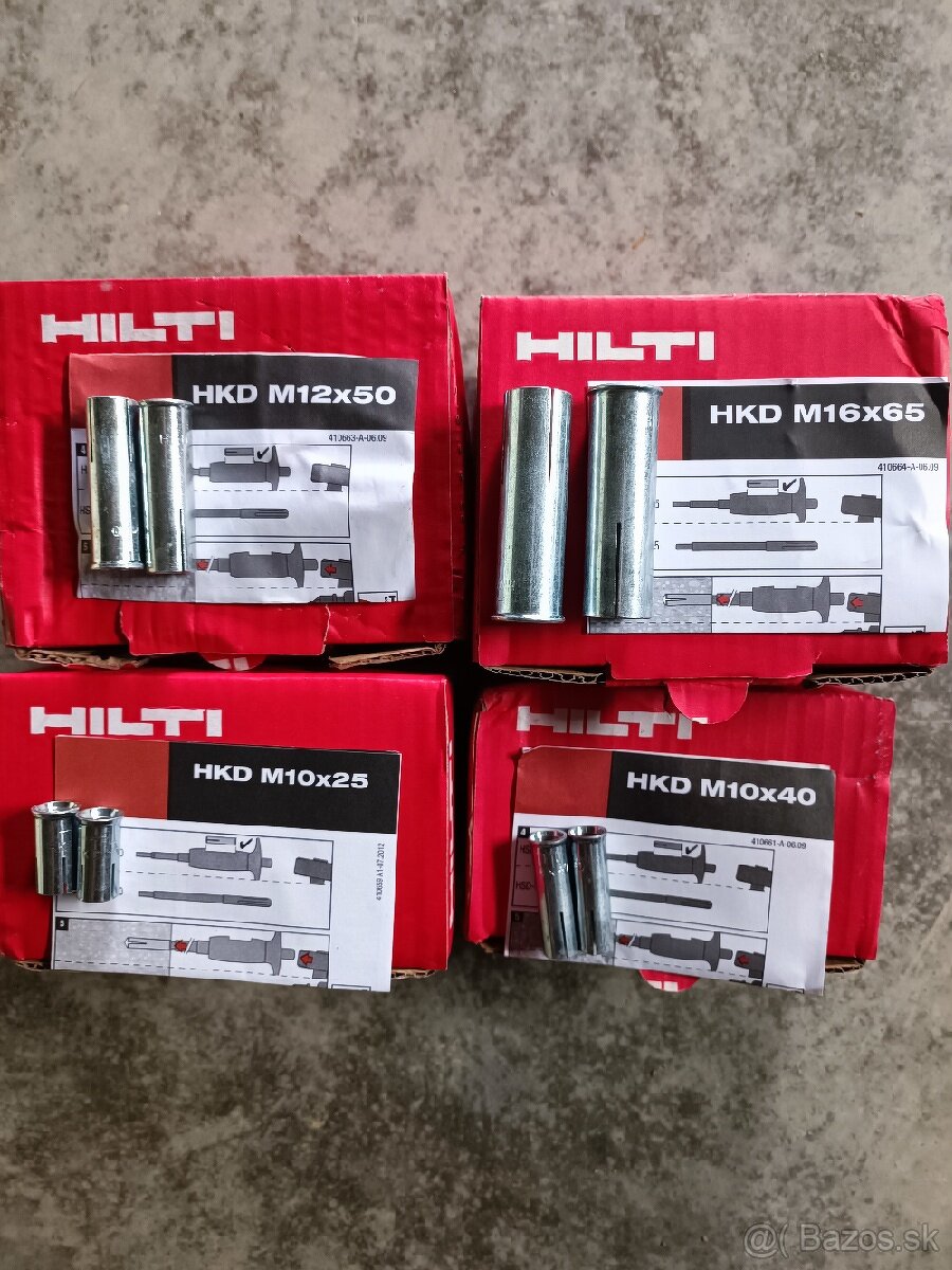 Hilti Úderova kotva s vnútorným závitom m16.m12xm10
