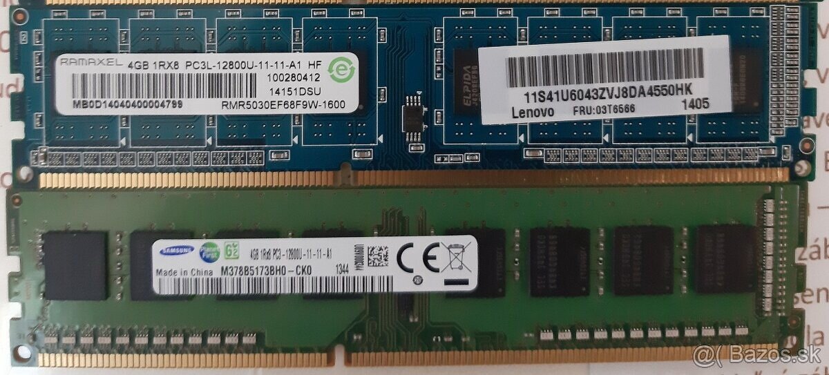 Predám Rám DDR3 2x4GB = 8 GB na 1600MHz