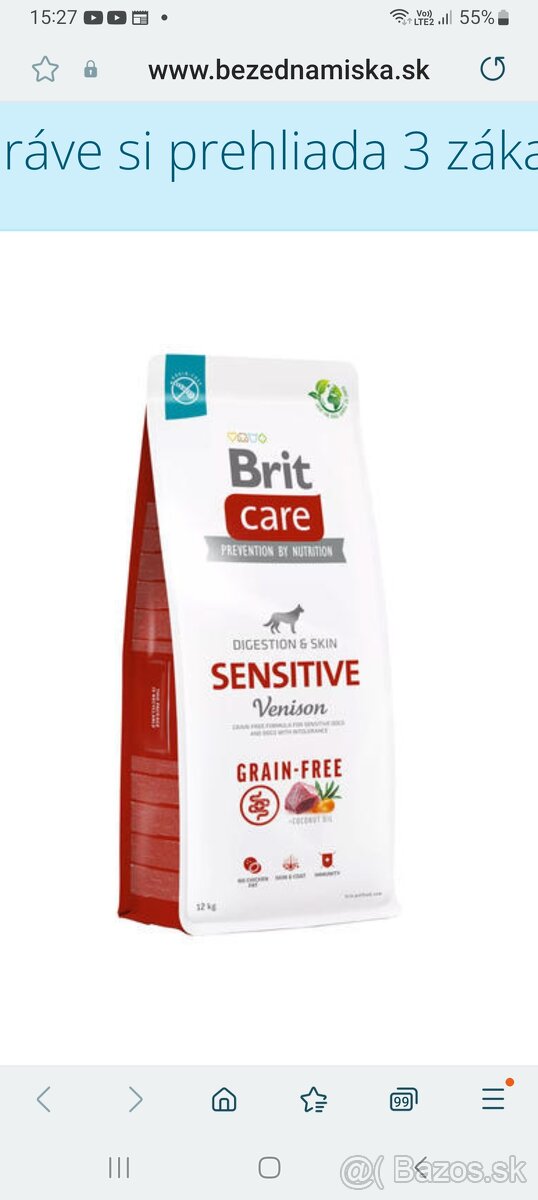 Predam nove granule Brit care sensitive/zverina/viz foto