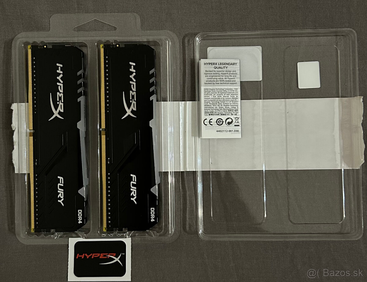 Predám HyperX 16 GB KIT DDR4 3 600 MHz CL17 FURY RGB