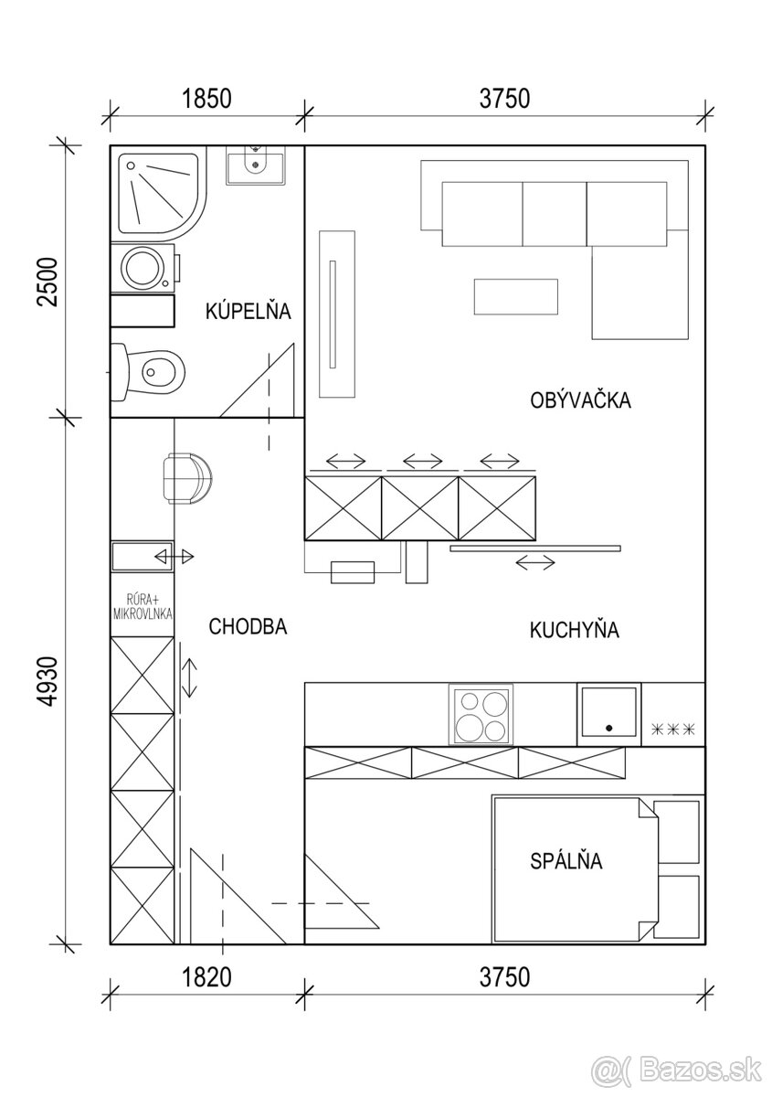 2-izbový byt po dispozičnej úprave, Ružinov