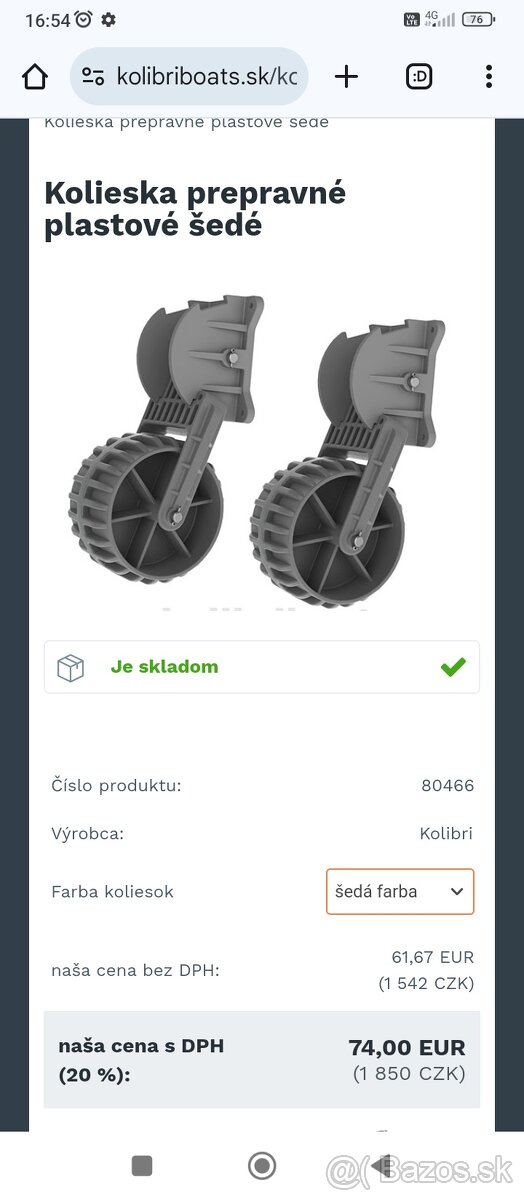 Kolieska kolibri úplne nové 40€