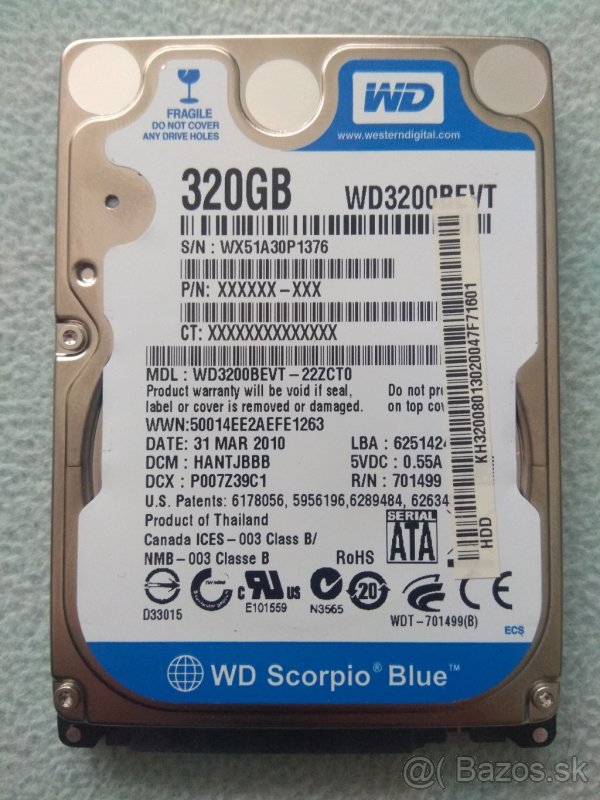 HDD 2,5" - interný pevný disk do notebooku