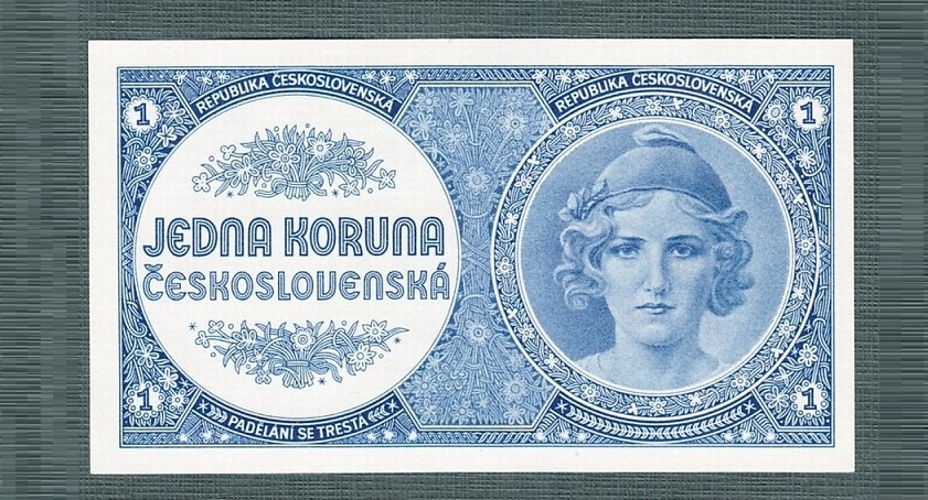 Staré bankovky 1 koruna 1946 bezvadný stav