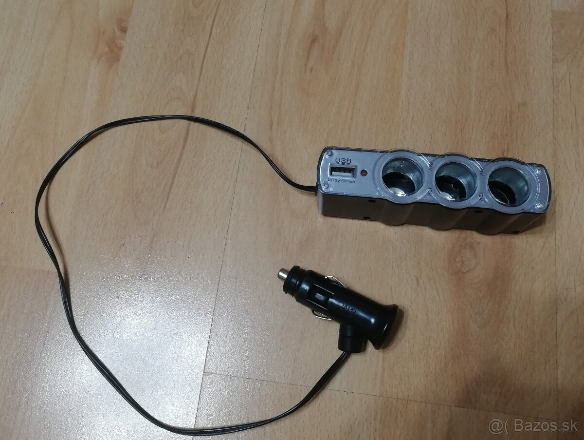 Rozbočovač autozapalovača a usb nabíjačka