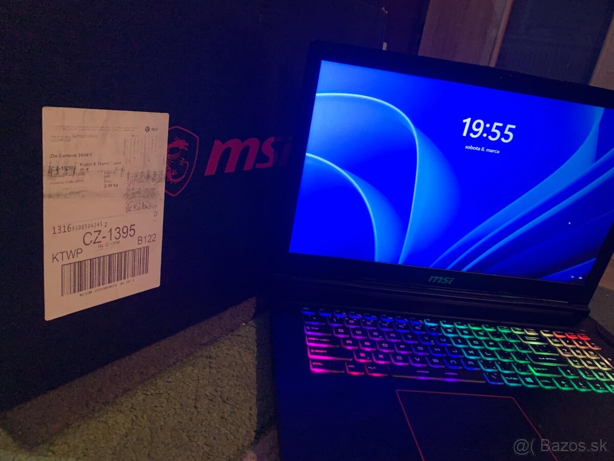 Herný Notebook MSI Thin GF63 12VE-254CZ čierny