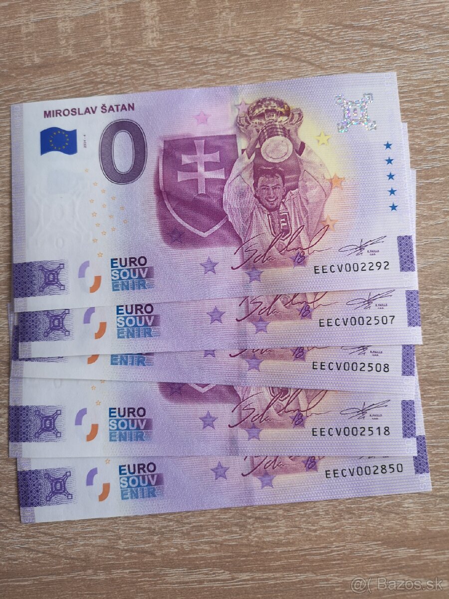 0€  euro bankovky Miro Satan