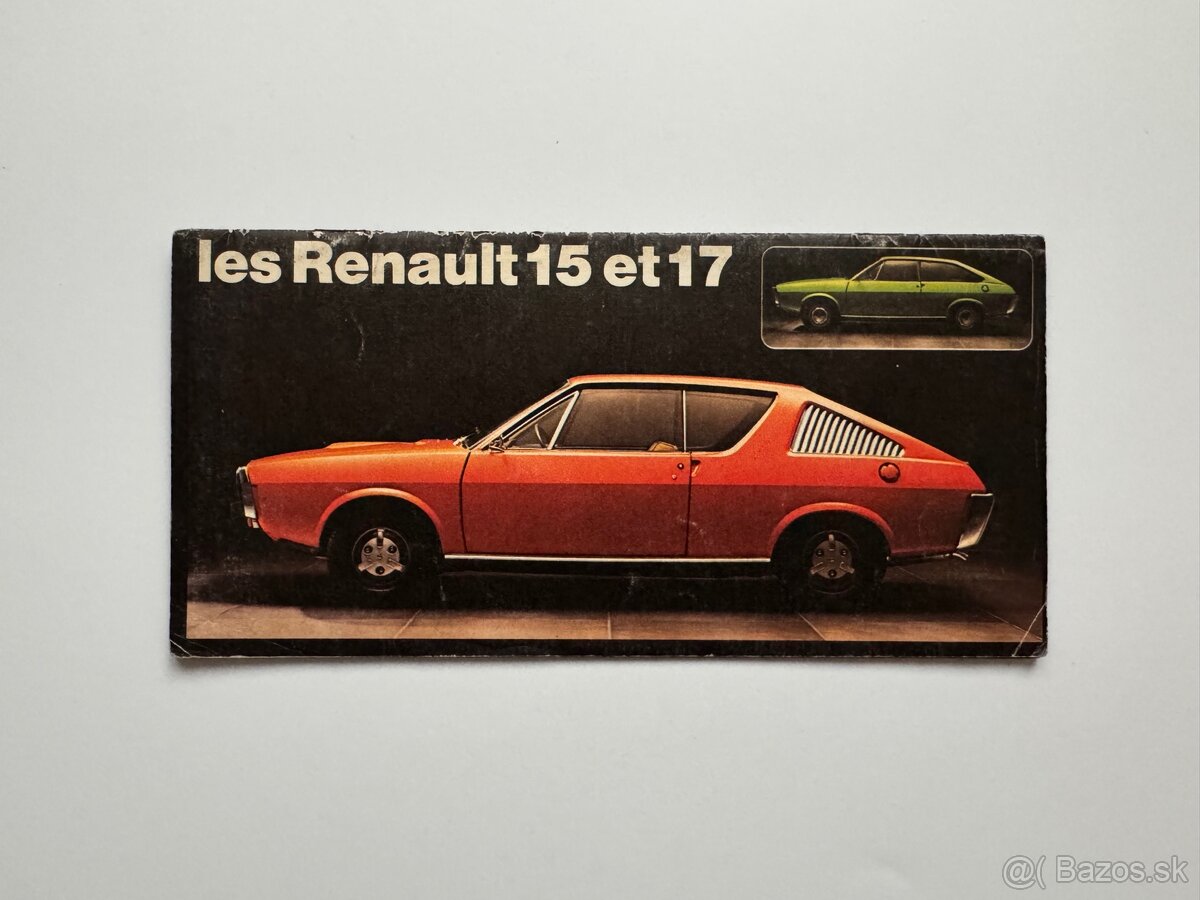 Renault 15 a 17 francúzsky rozkladací prospekt