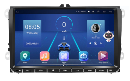 VW,Skoda,9",2+32GB,2 DIN rádio,Android 11,CAnBus,1024x600,SK