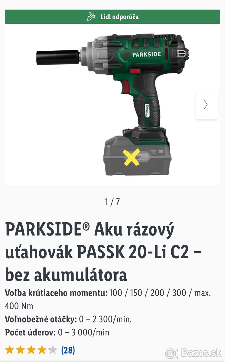 Rázový uťahovák Parkside