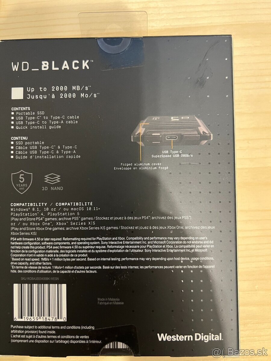 Externý Disk WD Black P50 4TB