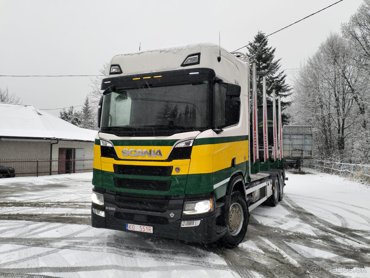 Scania R580 6x4 Lesovoz HR Loglift 125Z s kabínou