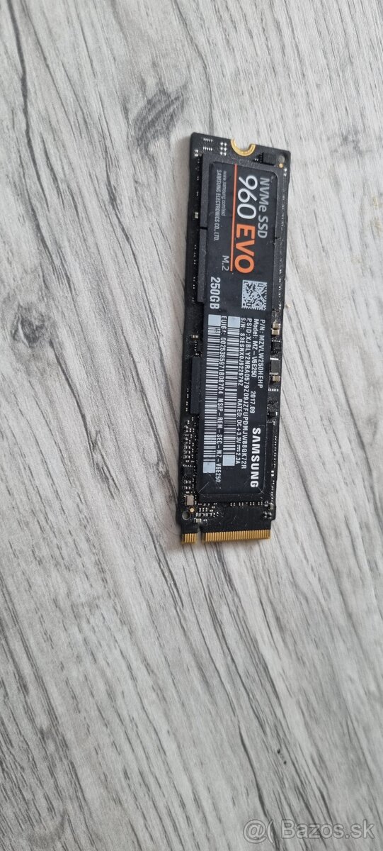 Samsung SSD 960 EVO NVMe M.2 250 GB