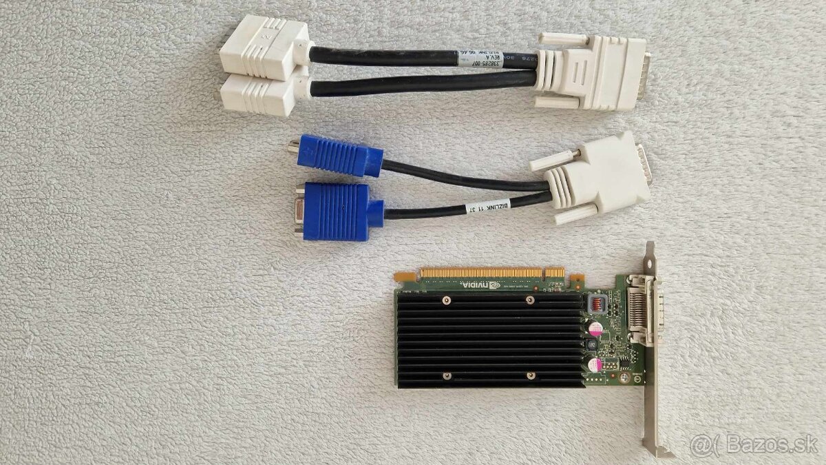 NVIDIA NVS 300 512 DDR3 RAM, pasivne chladenie,VGA+DVI kable