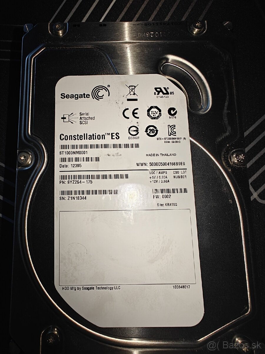 SAS disk Seagate Constellation 1TB