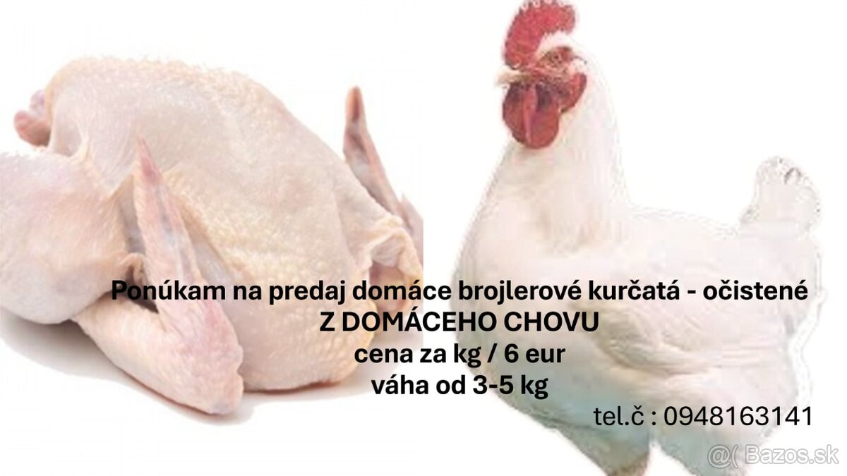 Predám Brojlerove kurčatá