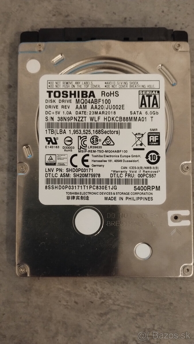 HDD 2,5" SATA 1TB