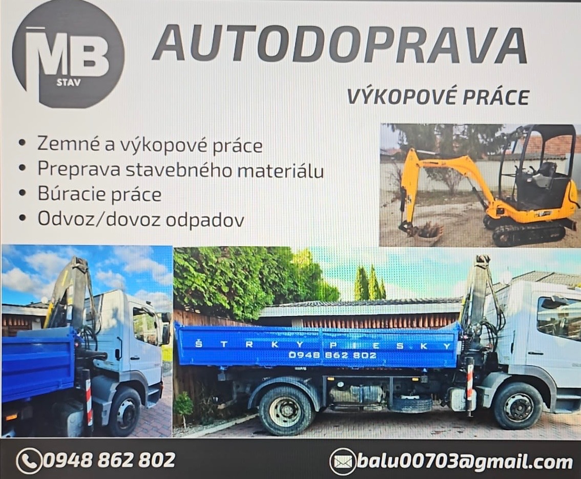 Autodoprava a výkopové prace