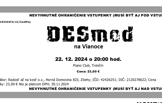 Desmod na Vianoce, Trencin 22.12