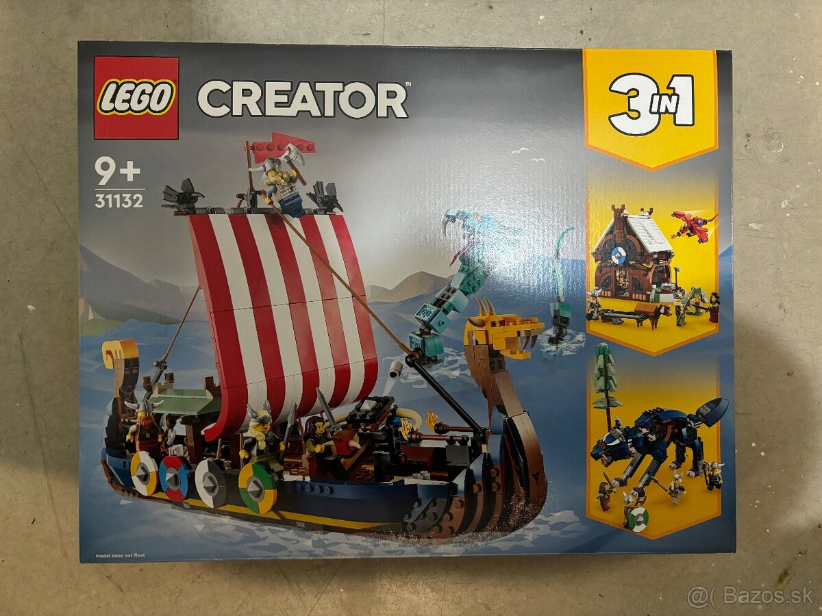 Predám LEGO Creator 3 v 1 31132 Vikinská loď a morský had