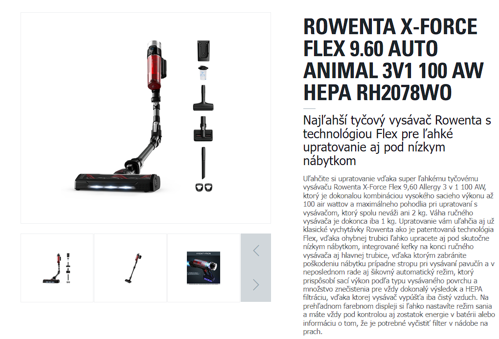 ROWENTA XFORCE FLEX 9.60 vysávač