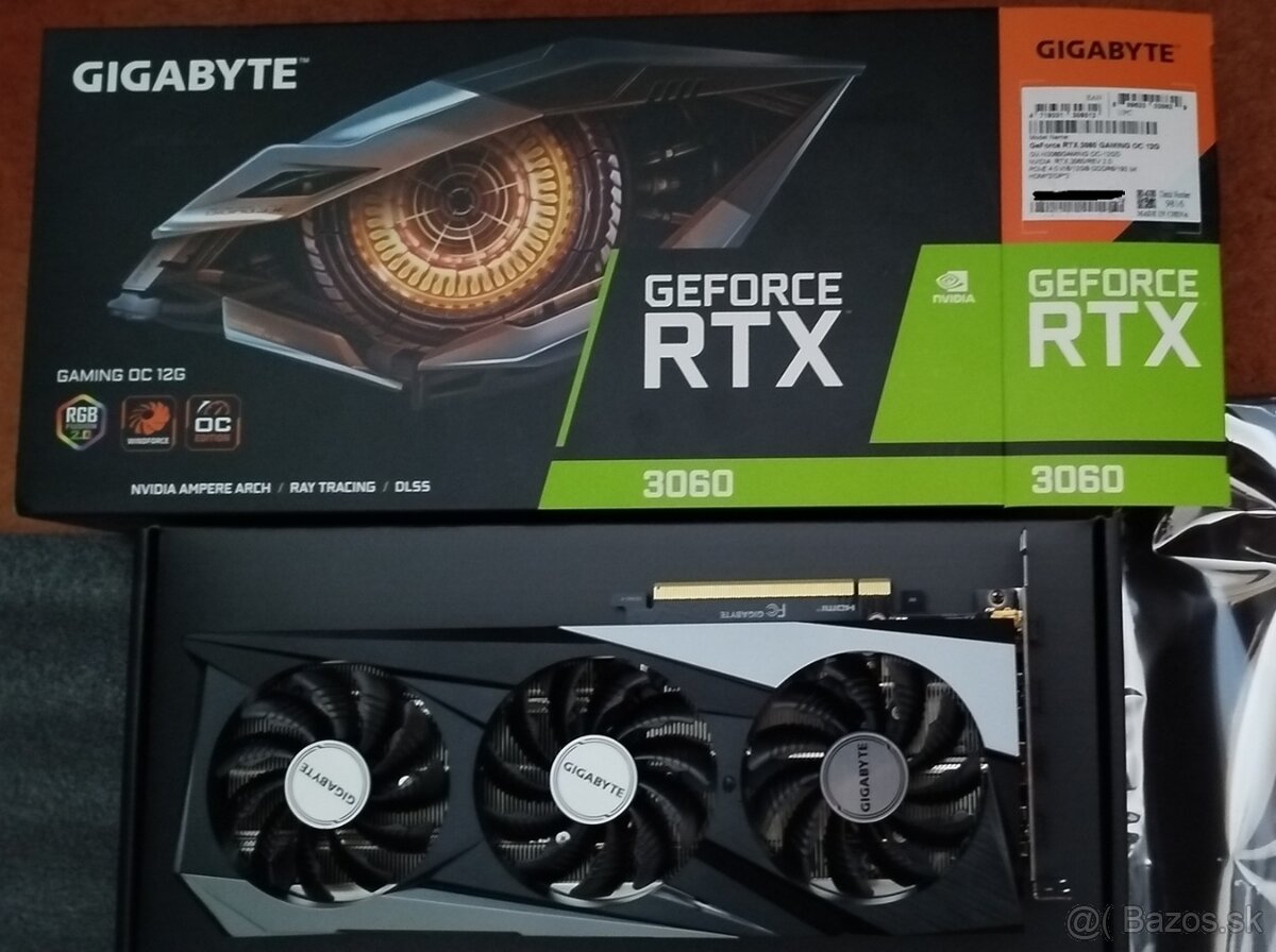 Predam RTX 3060 12 GB Gigabyte OC Gaming 3 ventilatory