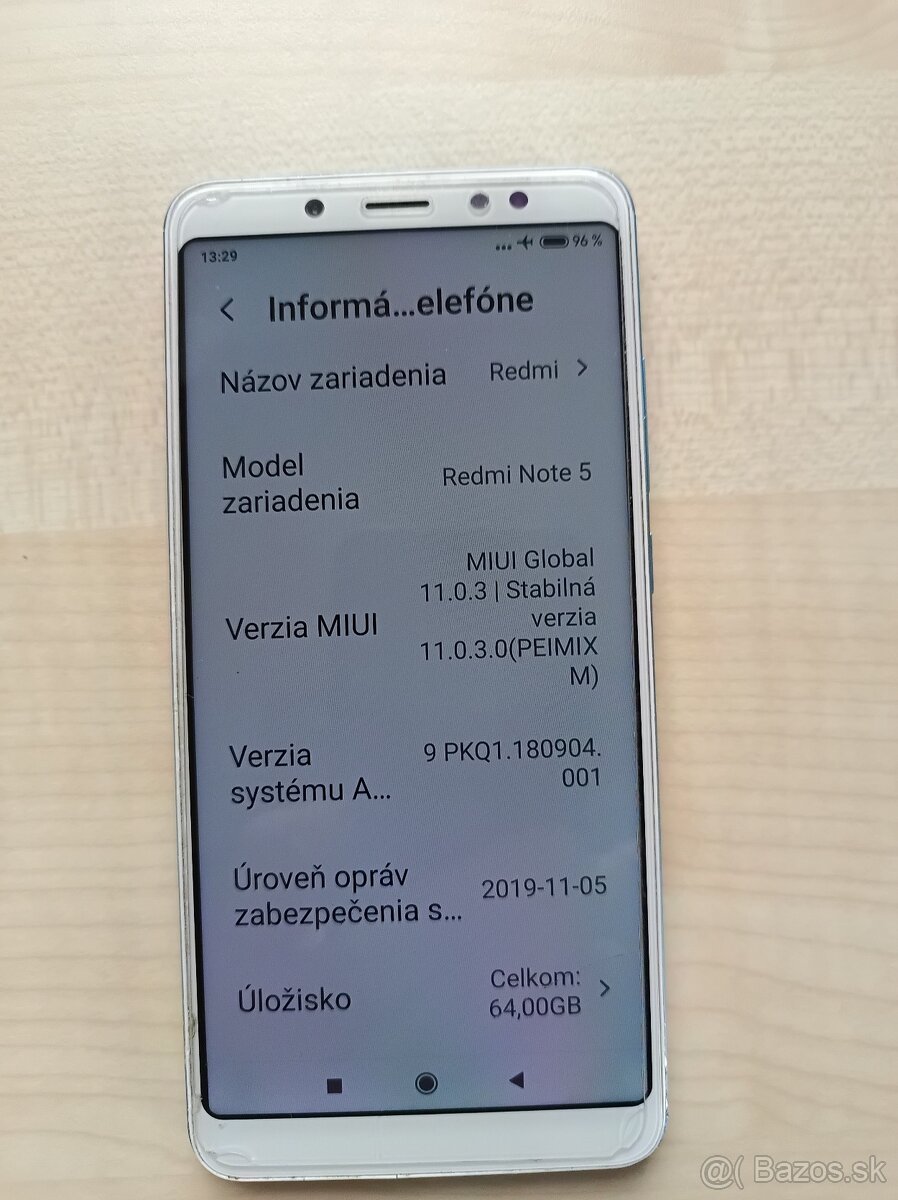 Predám Xiaomi Redmi Note 5 4GB/64GB modrý