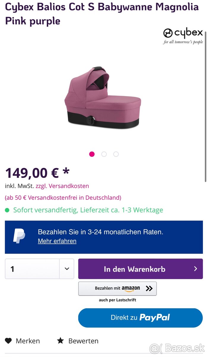 Cybex Balios Cot S Lux Balios/Talos Magnolia Pink purple