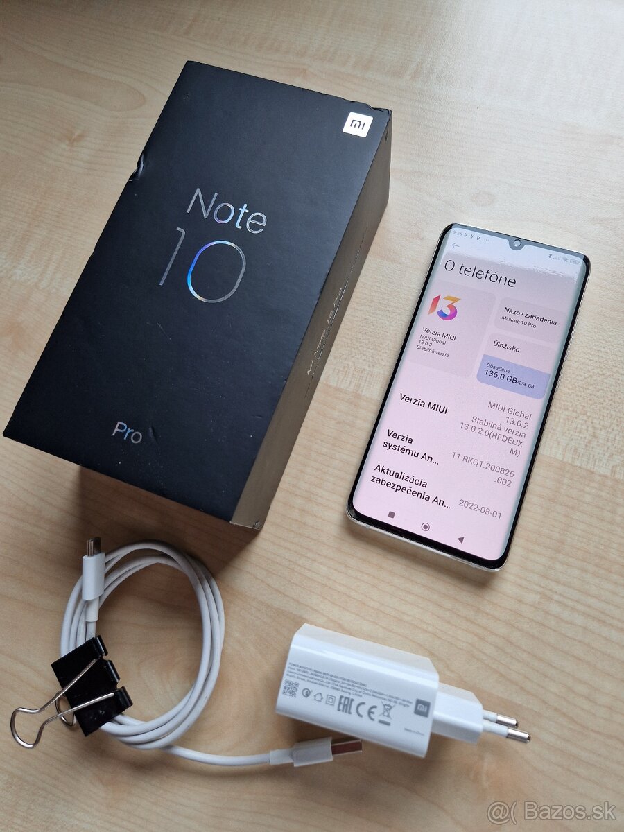 Predám Xiaomi Mi Note 10 Pro 8GB/256GB glacier white