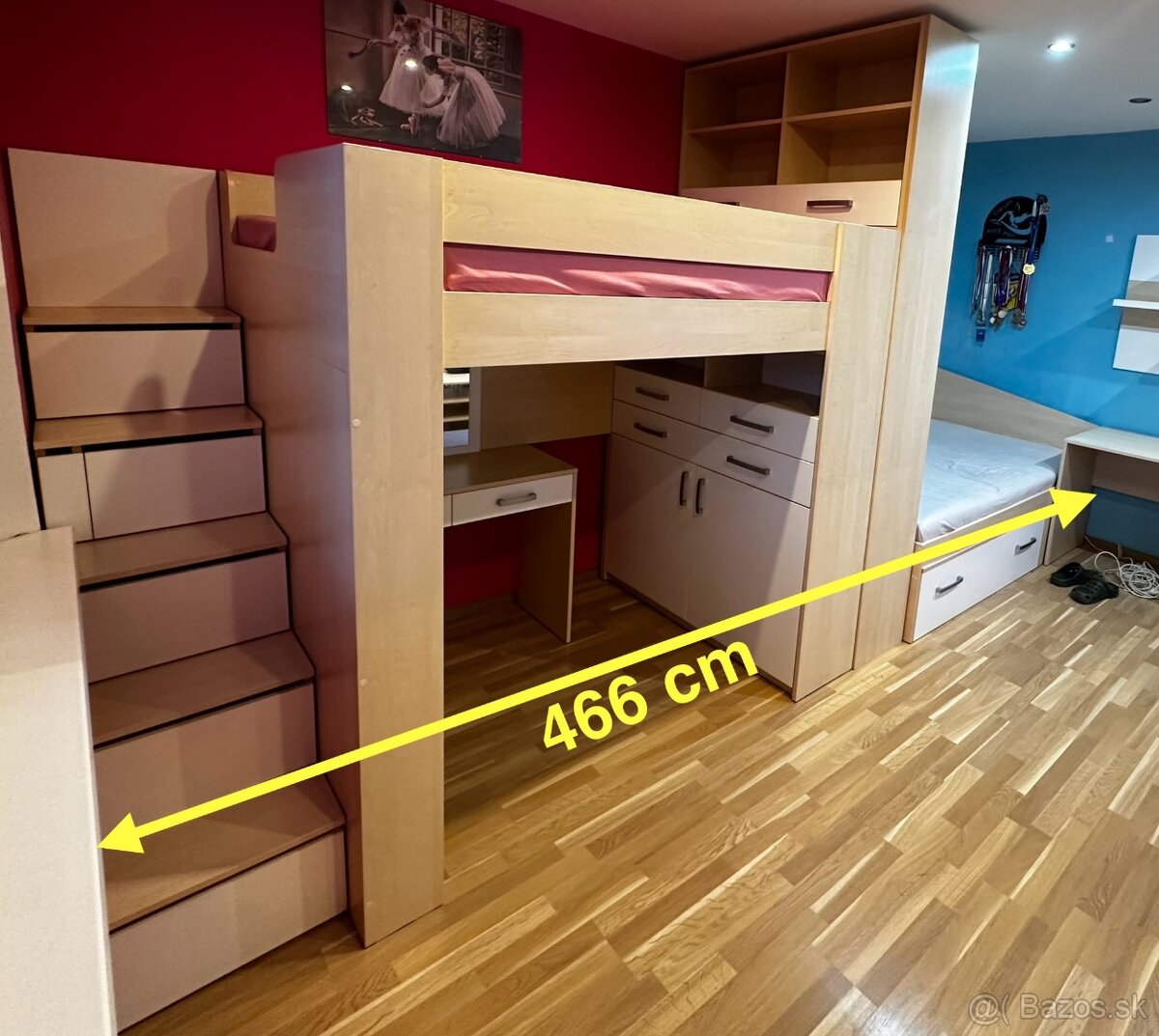 Detská izba komplet (2 postele, stoly, skriňa)