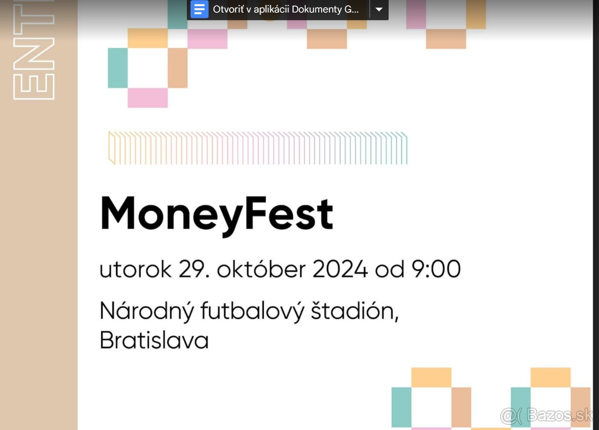 MoneyFest - Predam vstupenku