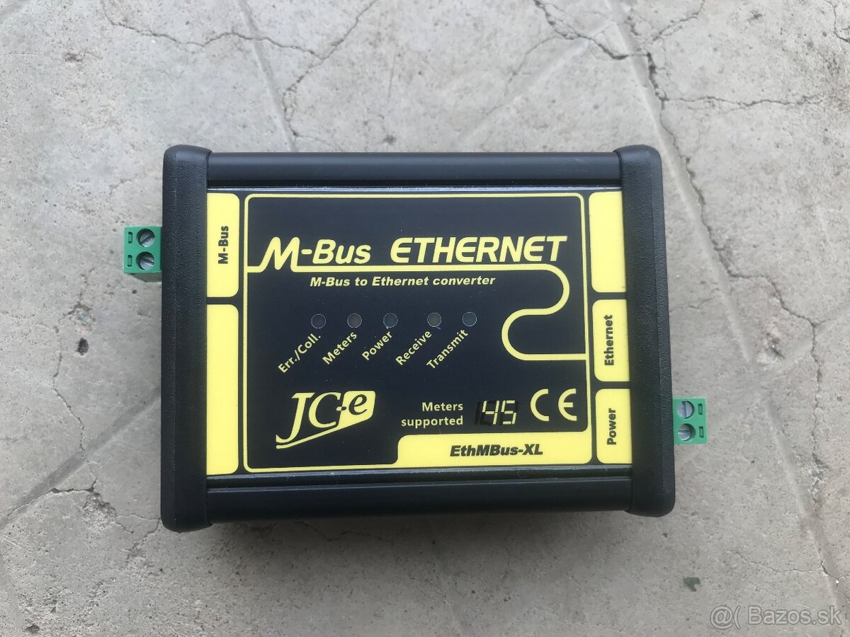 Prevodník M-Bus Ethernet EthMBus-XL pre 45 meračov