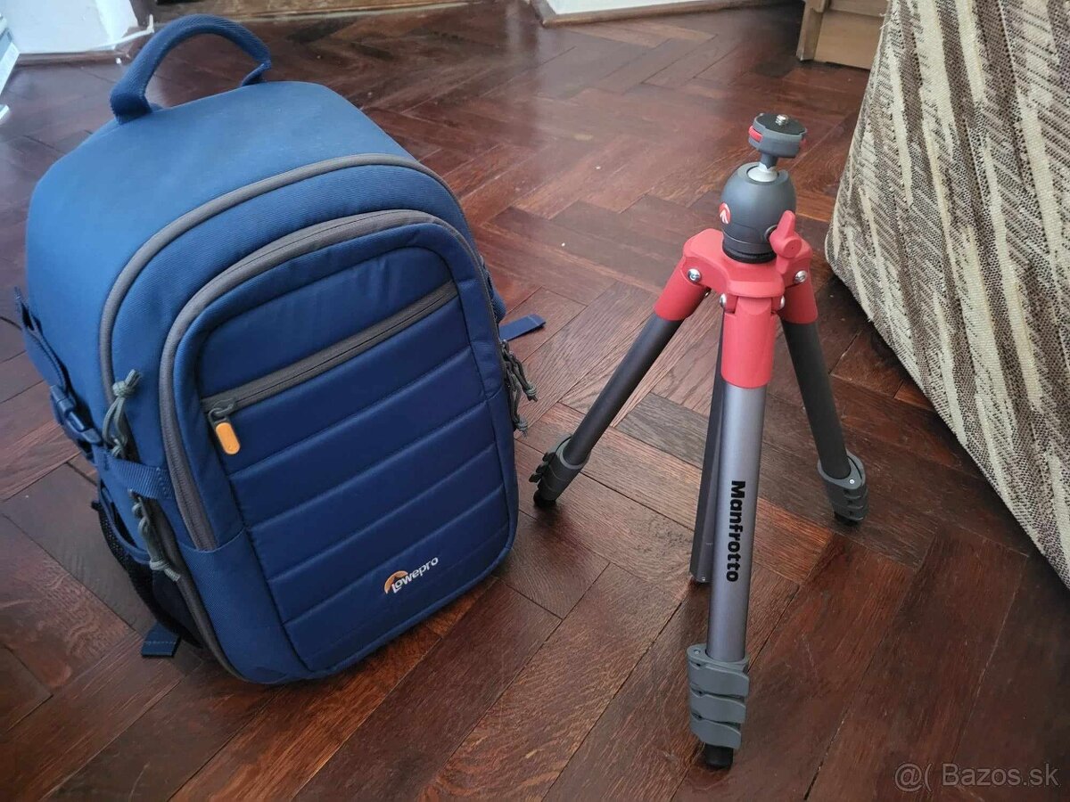 Batoh Lowepro Tahoe BP 150 a statív Manfrotto Compact Light