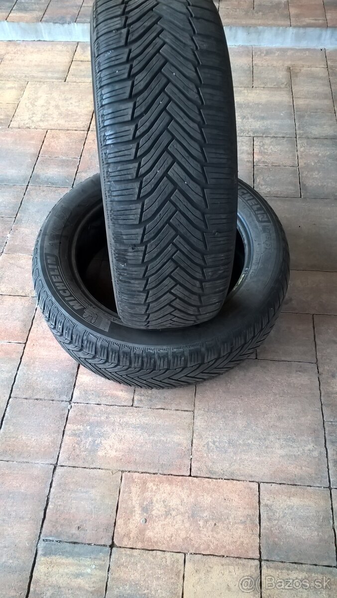 ZIMNÉ 215/55 R17 2 ks MICHELIN a 4 ks BF-GOODRICH cca 5-6 mm