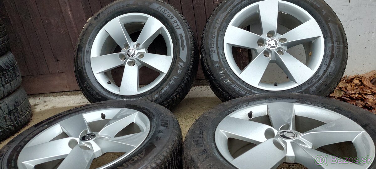 ALU Škoda 5x112 a zimné Michelin Alpin 5 215/65 R17